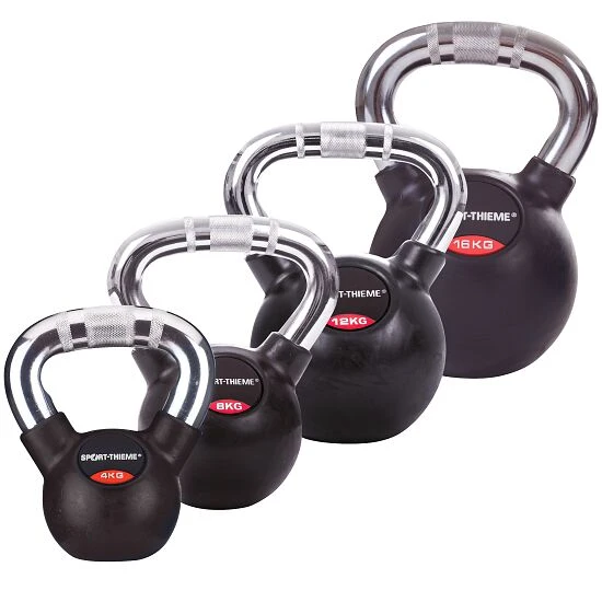 Sport-Thieme Kettlebell-Set "Gummiert Mit Chrom-Griff" 3 Sport-Thieme Kettlebell-Set "Gummiert Mit Chrom-Griff"